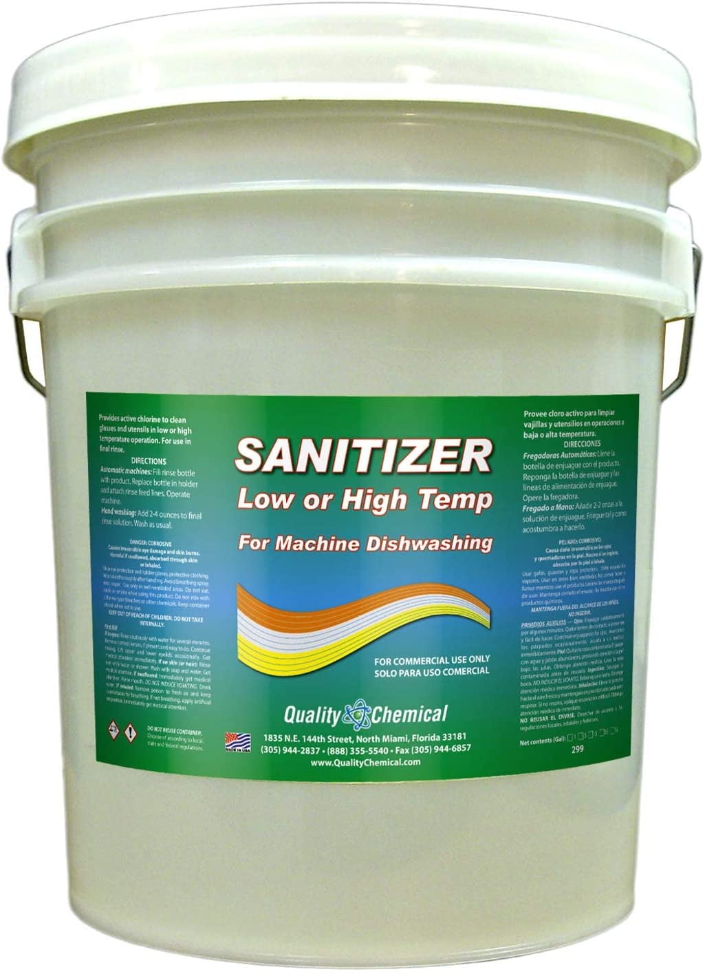 Quality Chemical Chloro-Guard Chlorine Low Temp Dish Sanitizer for Machine Dishwashing, Bulk Sanitizer - Hand Sanitizer Gallon Refill for Cleaning and Sanitizing 640 oz (pack of 1)