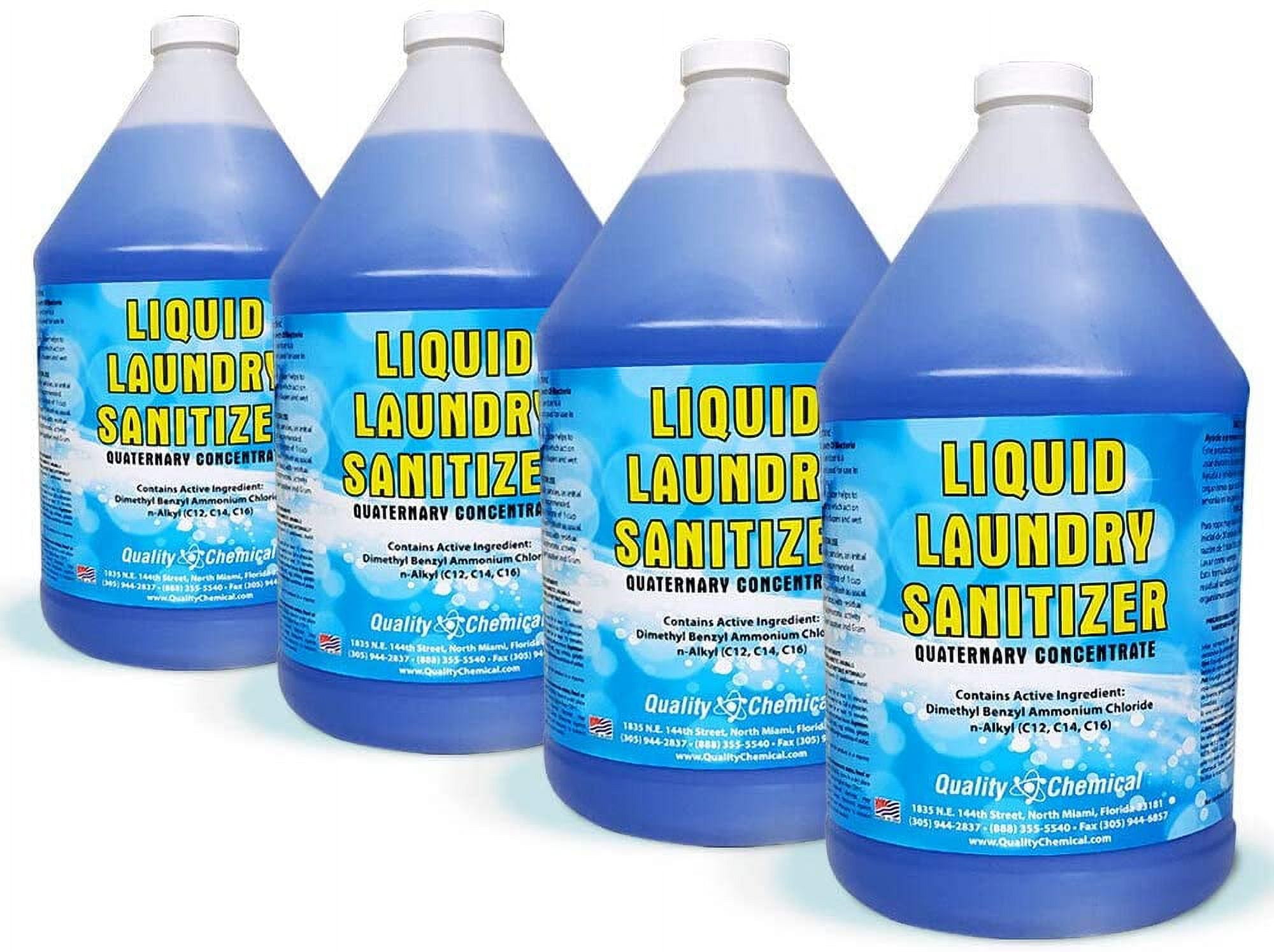 Quality Chemical Laundry Sanitizer Liquid for Clothes or Commercial use - Sanitizer Laundry Disinfectant, Odor Eliminator and Fabric Sanitizer 128oz (Pack of 4)