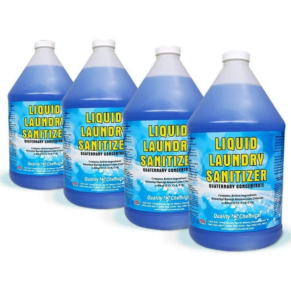 Quality Chemical Laundry Sanitizer Liquid for Clothes or Commercial use - Sanitizer Laundry Disinfectant, Odor Eliminator and Fabric Sanitizer 128oz (Pack of 4)