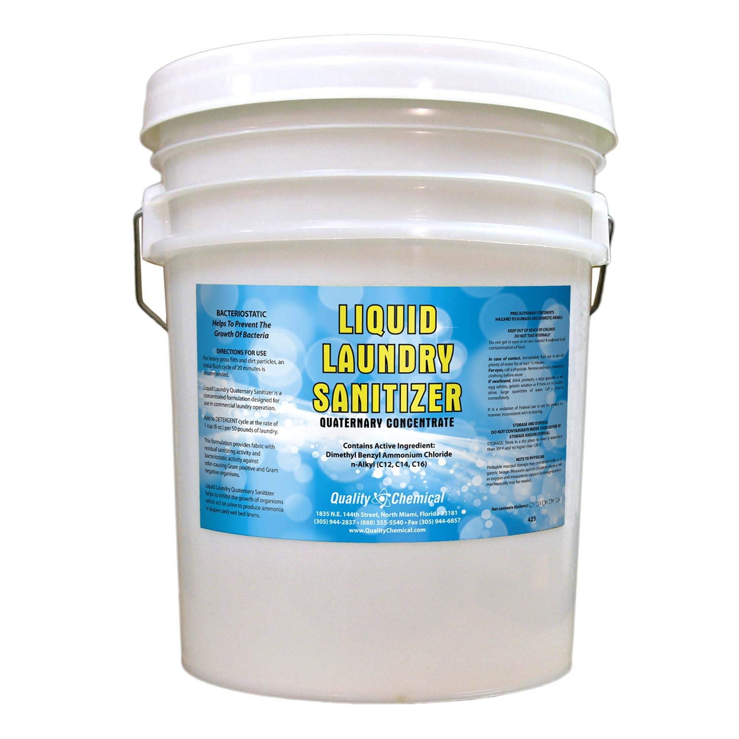 Quality Chemical Laundry Sanitizer Liquid for Clothes or Commercial use - Disinfectant, Odor Eliminator and Fabric Sanitizer 5 gallon pail