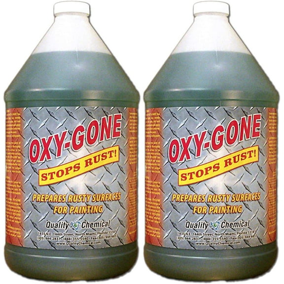 Quality Chemical Oxy-Gone Rust Remover and Metal Treatment - Rust Reformer, Rust Remover, Metal Rust Remover, Rust Neutralizer for Metal, Rust Converter, Remover, Rust Remover - 128 oz (hukfga of 2)