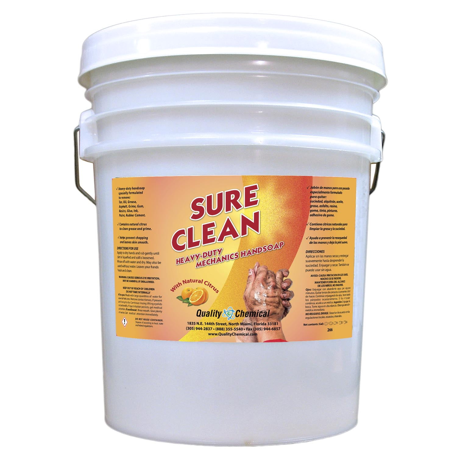 Quality Chemical / Sure Clean Mechanics Hand Soap / All Skin Type / Unscented / 5 Gallon pail