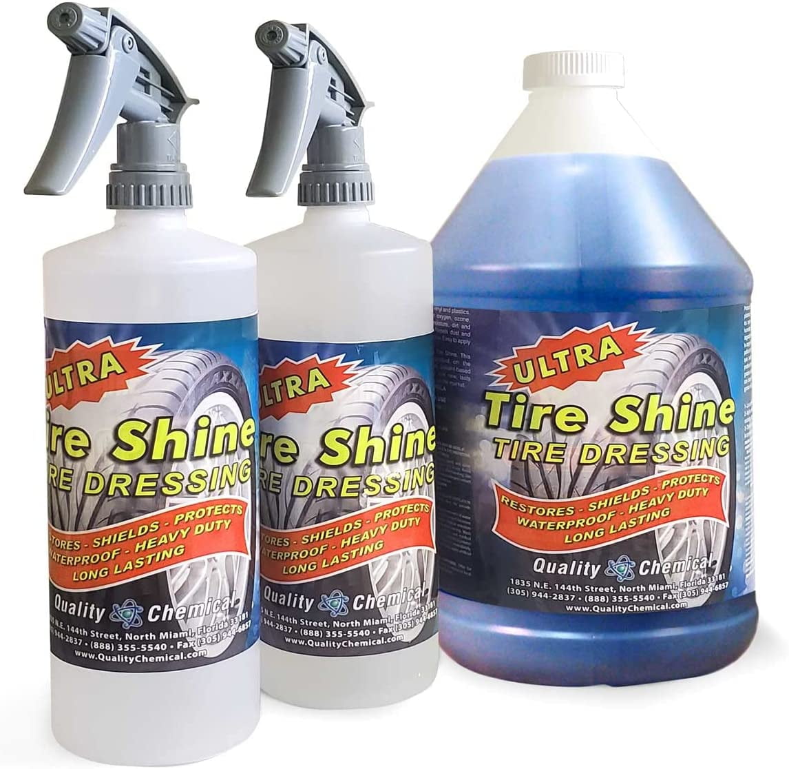 Quality Chemical Ultra-Tire Shine 1 Gallon Automotive Cleaners, 8 lbs, 3 Pieces