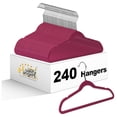 thumbnail image 1 of Quality Children's Plastic Non Velvet Non-Flocked Thin Compact Hangers Swivel Hook for Shirts Blouse Coats (Raspberry, 240), 1 of 8