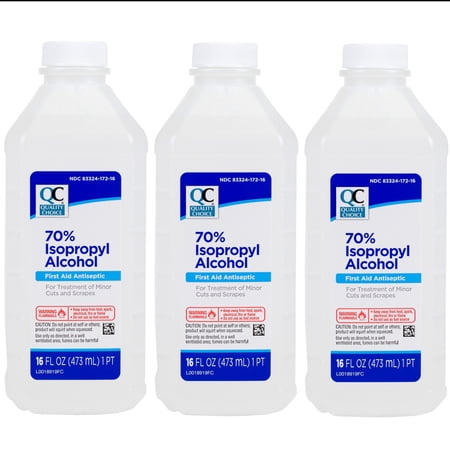 Quality Choice 70% Isopropyl Alcohol First Aid Antiseptic, 16 FL OZ - 3 Pack