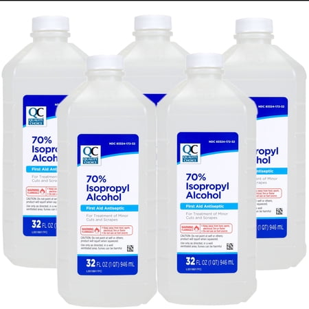 Quality Choice 70% Isopropyl Alcohol First Aid Antiseptic, 32 FL OZ - 5 Pack