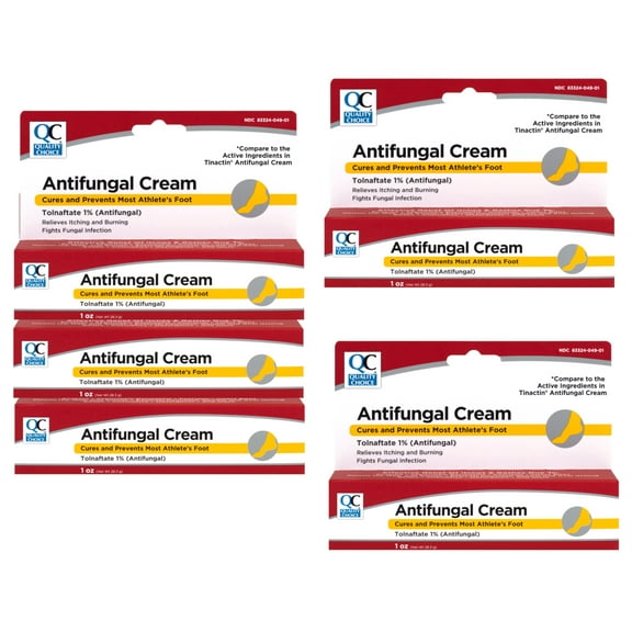 Quality Choice Antifungal Cream for Athlete's Foot, Relieves Itching & Burning, 1 OZ - 5 Pack