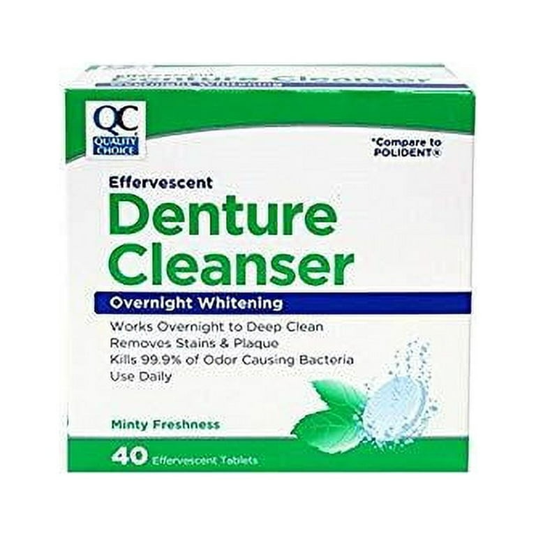 Quality Choice Denture Cleanser Overnight Whitening 40 Tablets HSA
