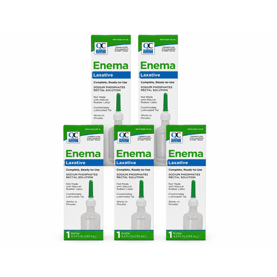 Quality Choice Enema, 4.5 oz, Saline Laxative 5 Pack