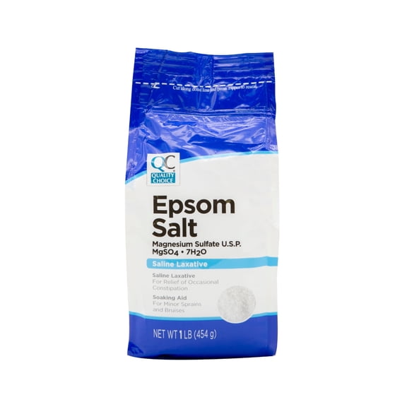 Quality Choice Epsom Salt Magnesium Sulfate USP Saline Laxative Soaking Aid 1 lb
