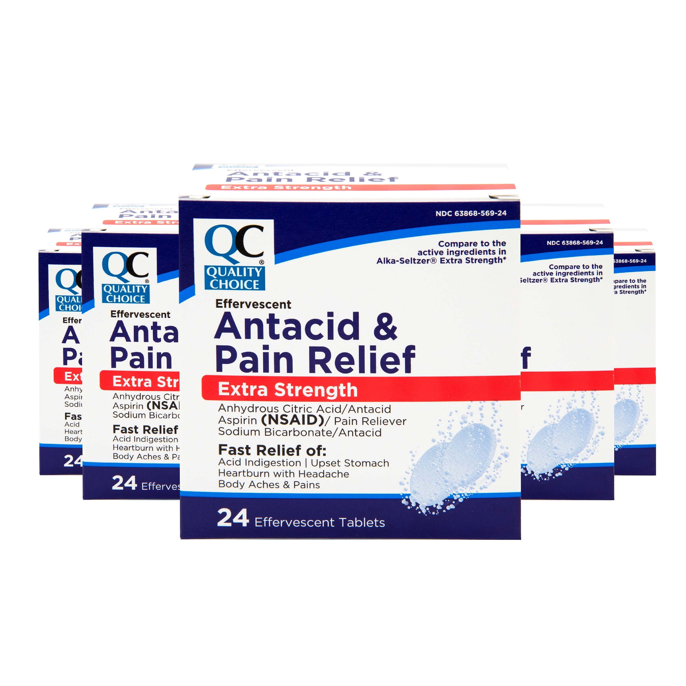 Quality Choice, Extra Strength Effervescent Antacid & Pain Relief ...