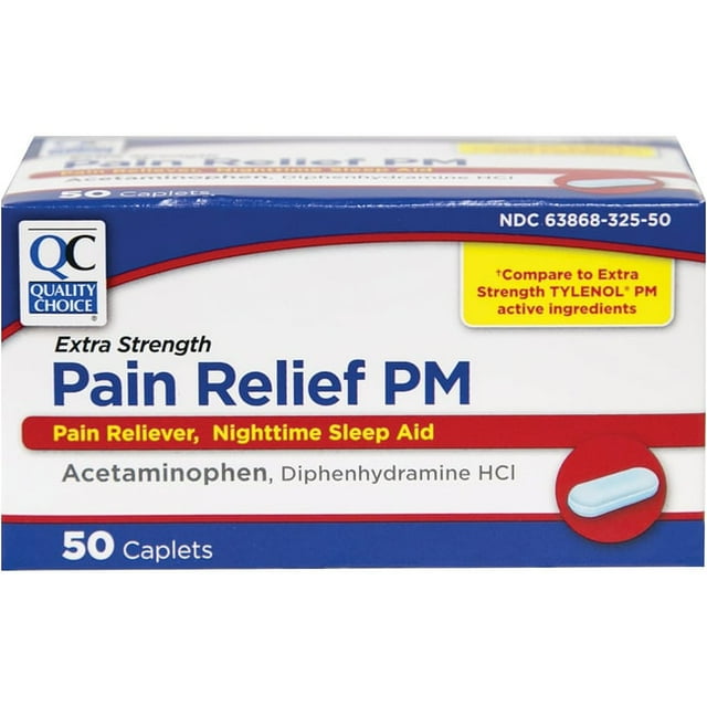 Quality Choice Extra Strength Pain Relief PM, Pain Reliever and Nighttime Sleep Aid