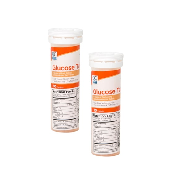 Quality Choice Glucose Tablets, Orange Flavor, 20 Count