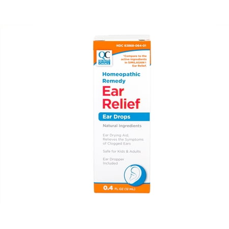 Quality Choice Homeopathic Ear Relief Drops, Ear Drying Aid for Clogged Ears, 0.4 fl oz