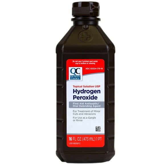Quality Choice Hydrogen Peroxide First Aid Antiseptic / Liquid for Wounds, Cuts, 16 FL OZ