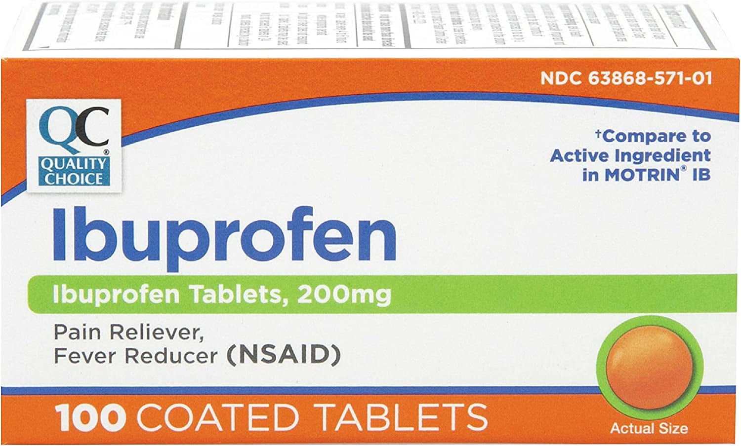 Quality Choice Ibuprofen Tablets, 200 mg, Pain Reliever and Fever