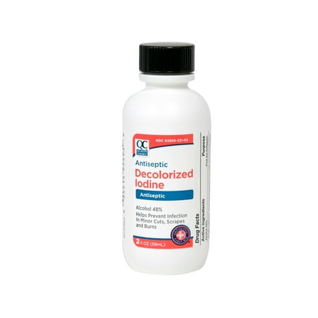 Quality Choice Iodine Decolorized Antiseptic 2oz Each