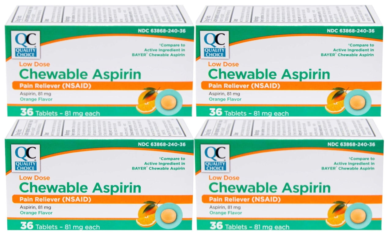 Quality Choice Low Dose Chewable Aspirin 36 Orange Flavored Tablets, 4