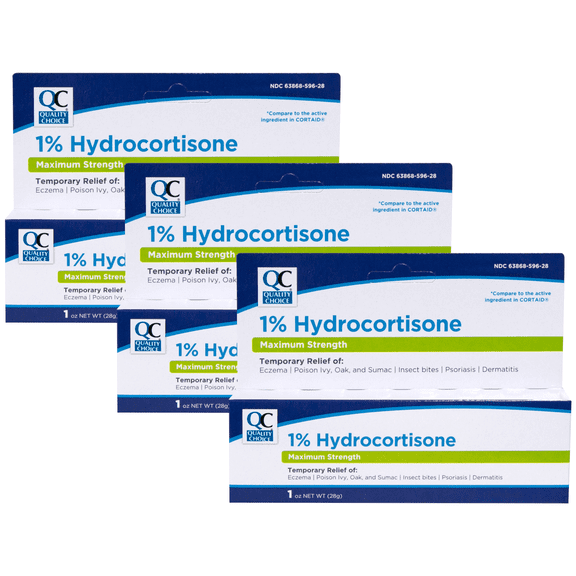 Quality Choice Maximum Strength Itch Relief Cream Hydrocortisone 1% 1 oz Pack of 3