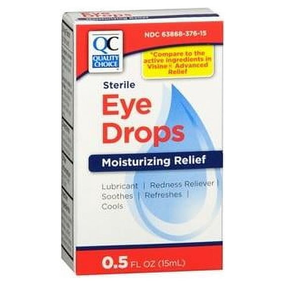 Quality Choice Moisturizing Redness Reliever Eye Drops 0.5oz Each