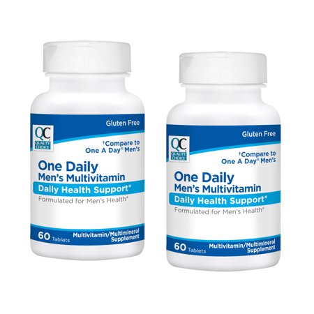 Quality Choice One Daily Men's Multivitamin Daily Health Support Tablets, 60 Count - Pack of 2