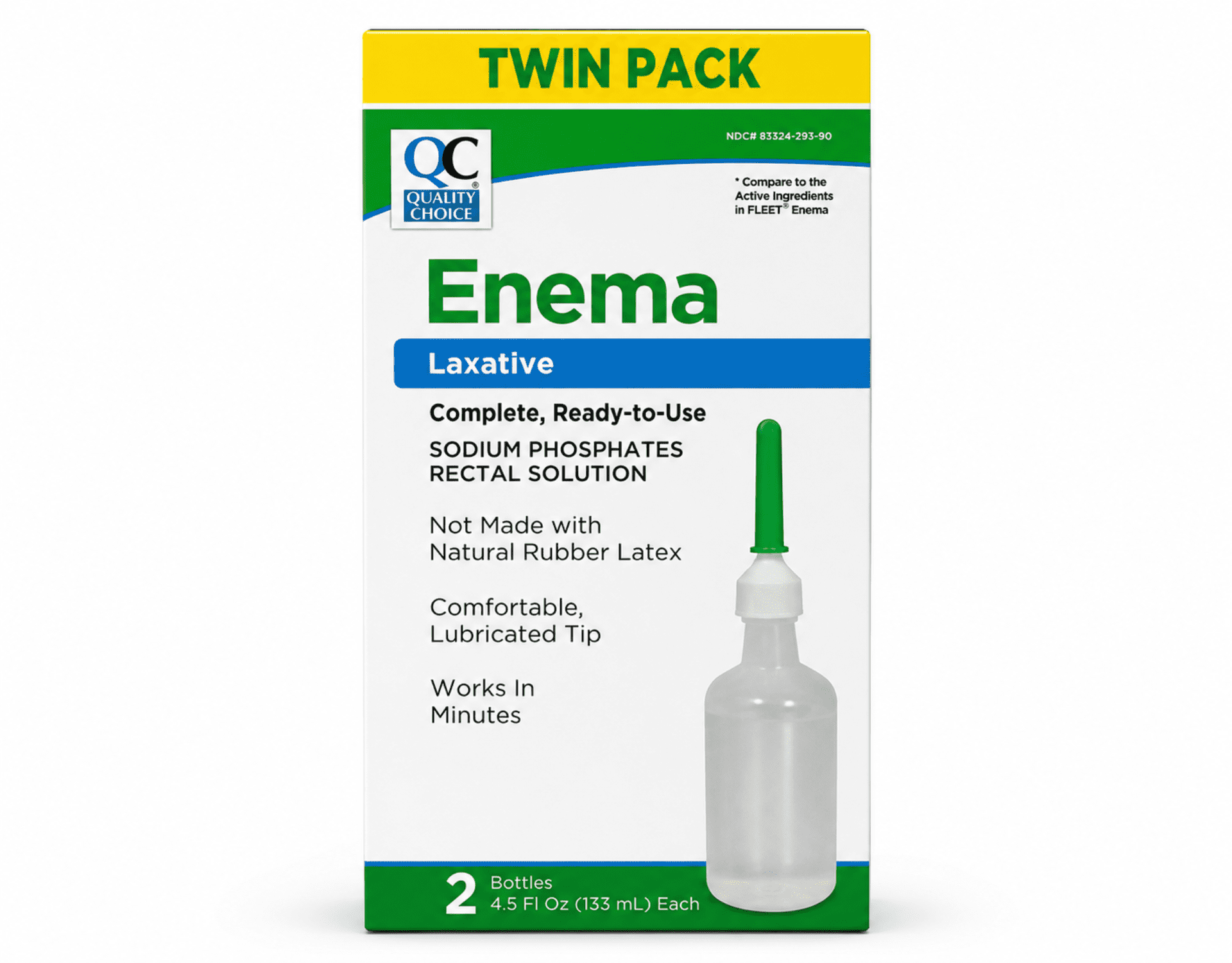 Quality Choice, Enema Over The Counter, 2 Ct, Ready-to-Use 4.5 fl oz