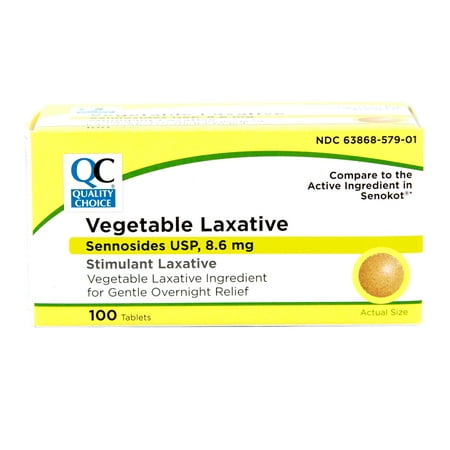 Quality Choice Sennosides Natural Vegetable Laxative 100 Tablets