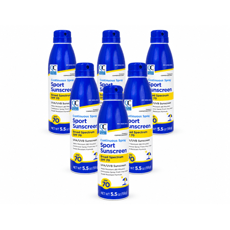 Quality Choice Sport Sunscreen Spray SPF 70, 5.5 oz 6 Pack