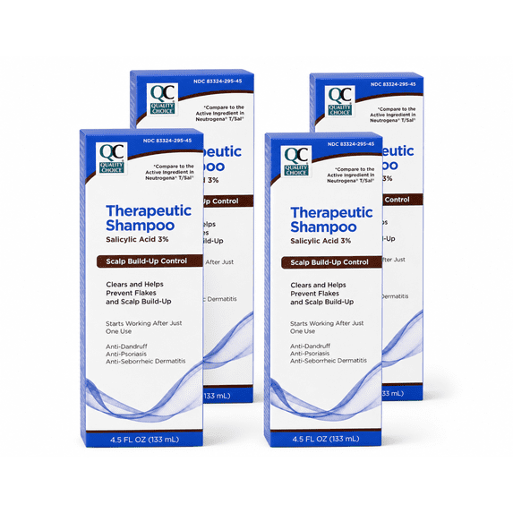 Quality Choice Therapeutic Shampoo 4.5 oz, Unisex, Soothing Scalp Care 4 Pack