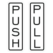 All Quality Classic Vertical Push Pull Door Signs - Great for Glass Doors | Professional Looking Signs | Easy Installation Includes Double-Sided Foam Adhesive Tape White - Large 1 Pack
