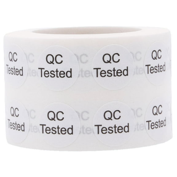 Quality Control QC Tested Stickers | 0.5" Inch Round | 1000 Pack