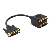Quality DVI 24+5 Y Splitter Adapter Extension Cable Supports Double Display Connection And 1080P Resolution High Clear
