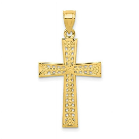 Quality Gold 10C1104 10K Yellow Gold Cross Pendant