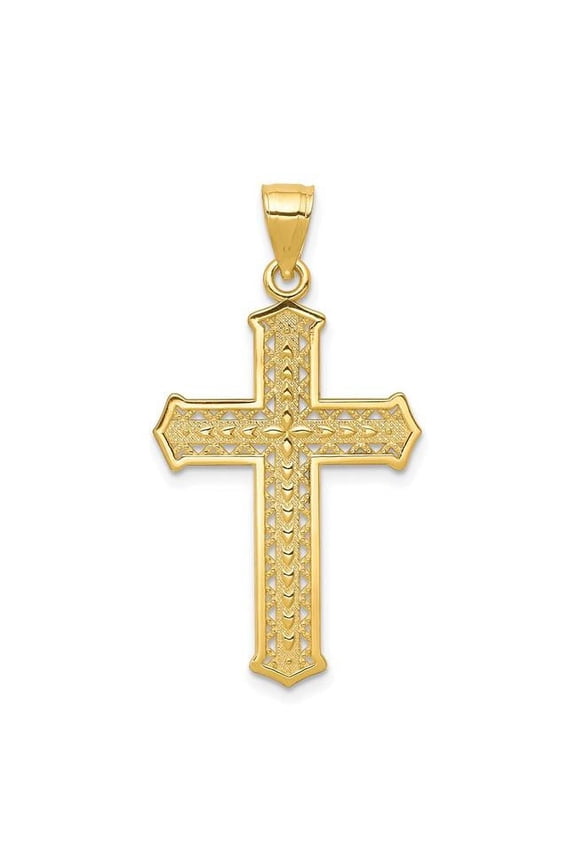Quality Gold 10C1316 10K Yellow Gold Cross Pendant