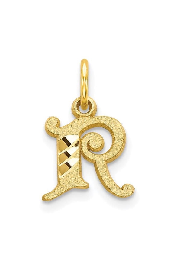 Quality Gold 10C764R 10K Yellow Gold Initial R Charm