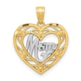 thumbnail image 1 of Quality Gold 10C960 10K Yellow with Rhodium Mom Heart Charm, 1 of 2