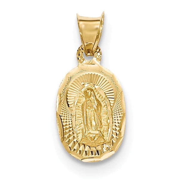 Quality Gold 14K Polished DC Lady Of Guadalupe Oval Pendant, Yellow ...