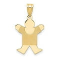 thumbnail image 1 of Finest Gold 14K Solid Satin Engravable Boy Jumping Charm, 1 of 4