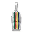 thumbnail image 1 of De-Ani Sterling Silver Rhodium-Plated 3D Moveable Enameled Beach Chair Pendant, 1 of 5