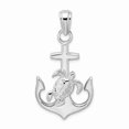 thumbnail image 1 of Quality Gold Sterling Silver Polished Anchor with Sea Turtle Pendant, 1 of 3
