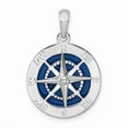thumbnail image 1 of De-Ani Sterling Silver Rhodium-Plated Polished Enameled Compass Pendant, 1 of 4