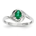 thumbnail image 1 of Quality Gold XBS376 14K White Gold Emerald & Diamond Ring - Size 7, 1 of 5