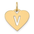 thumbnail image 1 of Quality Gold XNA1338Y-V 14K Yellow Gold Initial Letter V Initial Charm, 1 of 4