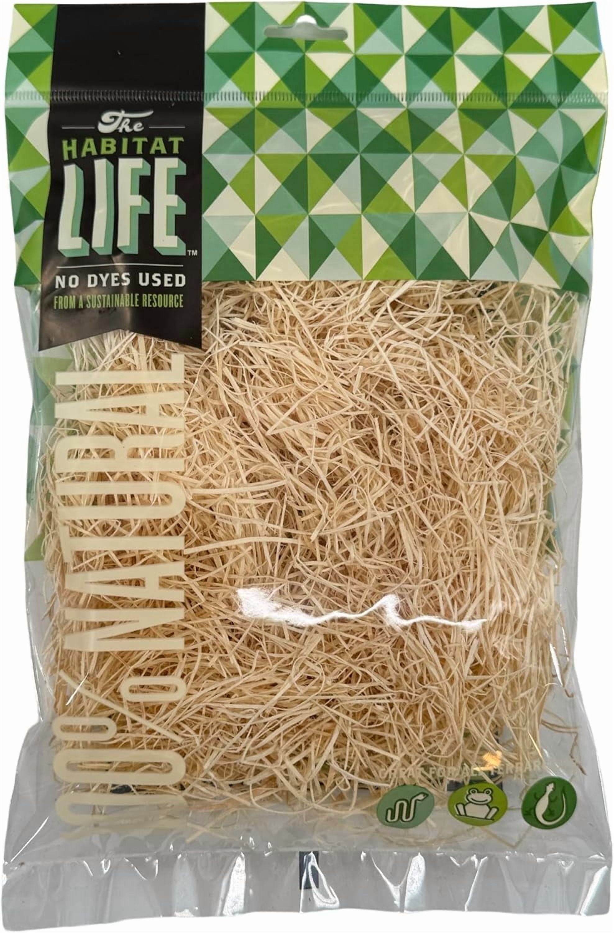 Quality Growers - The Habitat Life - Natural Fine Cut Excelsior - for Birds, Hamsters, Gerbils, Rats & Other Small Mammals - Soft & Absorbent - Wood Fiber - Dye-Free & Safe - Small - 1 Pack