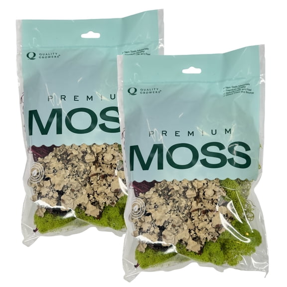 Quality Growers - The Moss Collection Variety Pack - Natural Decorative Moss - Crafts, Home Decor, Art, Design & DIY Projects - Non-Toxic - Made in USA - Red Mix, Small, 2-Pack