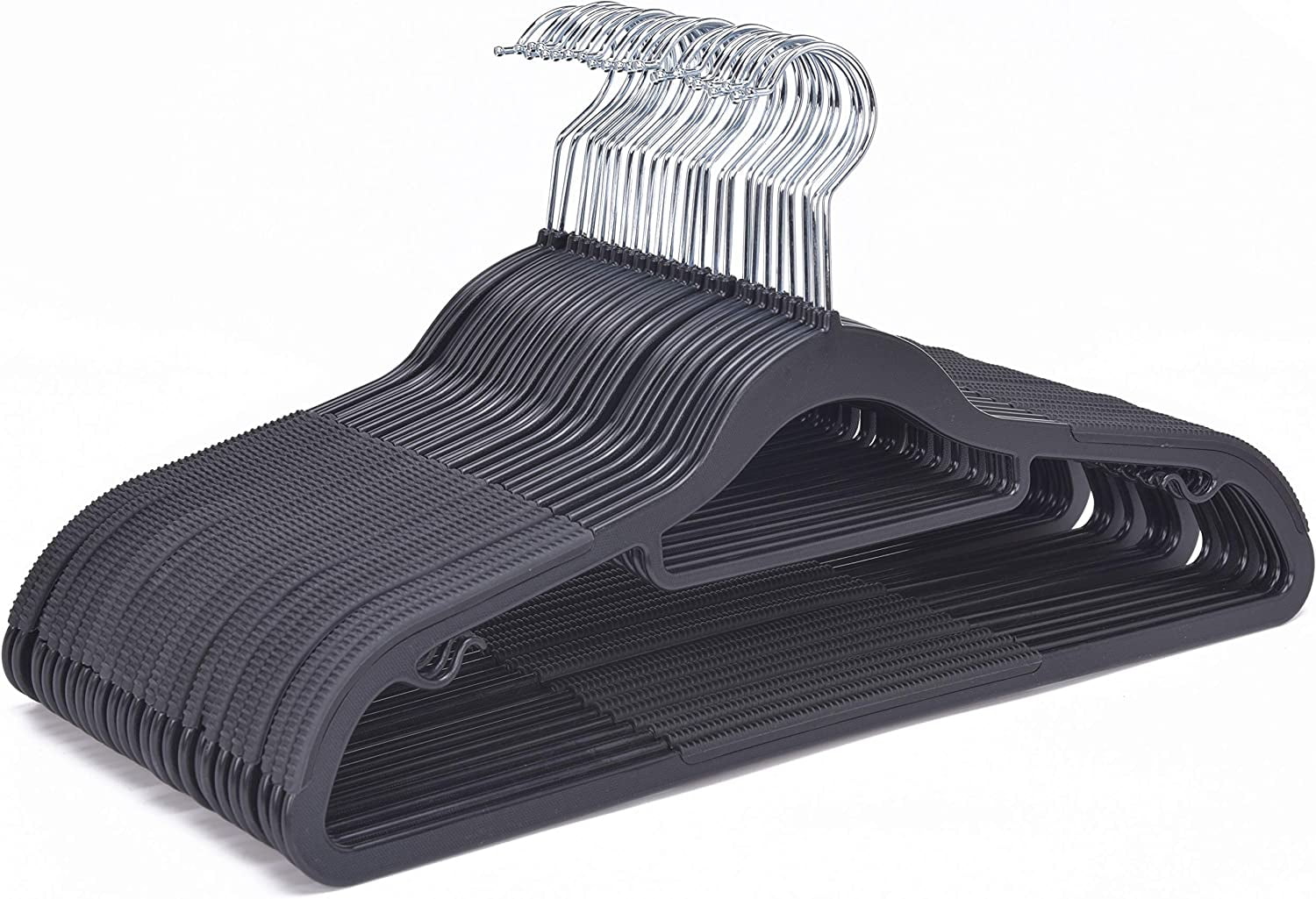 Quality Hangers Clothes Hangers 50 Pack - Non-Velvet Plastic Hangers ...