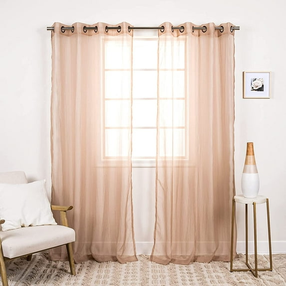 Quality Home 84" Crushed Sheer Voile Grommet Curtains