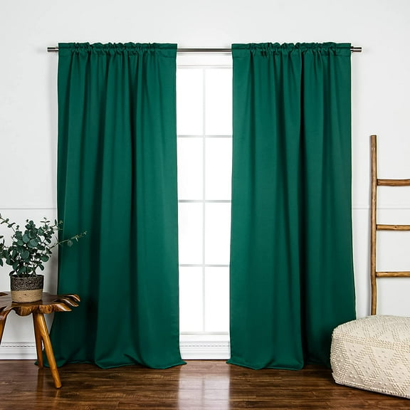 Quality Home Back Tab Blackout Curtains - Evergreen - 52"W X 96"L - (Set Of 2 Panels)