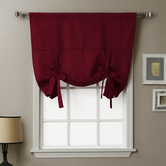 Quality Home Basic Blackout Tie Up Shade - Burgundy (1 Panel)
