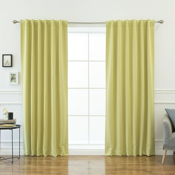 Quality Home Basic Thermal Blackout Curtains - Back Tab/Rod Pocket - Sage (Set of 2 Panels)